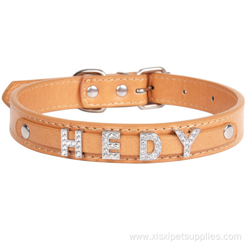 Dog Collars Rhinestone DIY Luxury Leather for Dogs